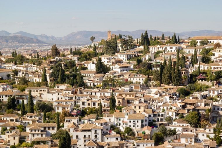 Vistas del barrio del Albaicín de Granada
